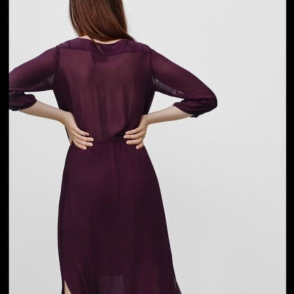 Aritzia Babaton Pieter Pleated Midi Dress Women Size XXS - Picture 9 of 9